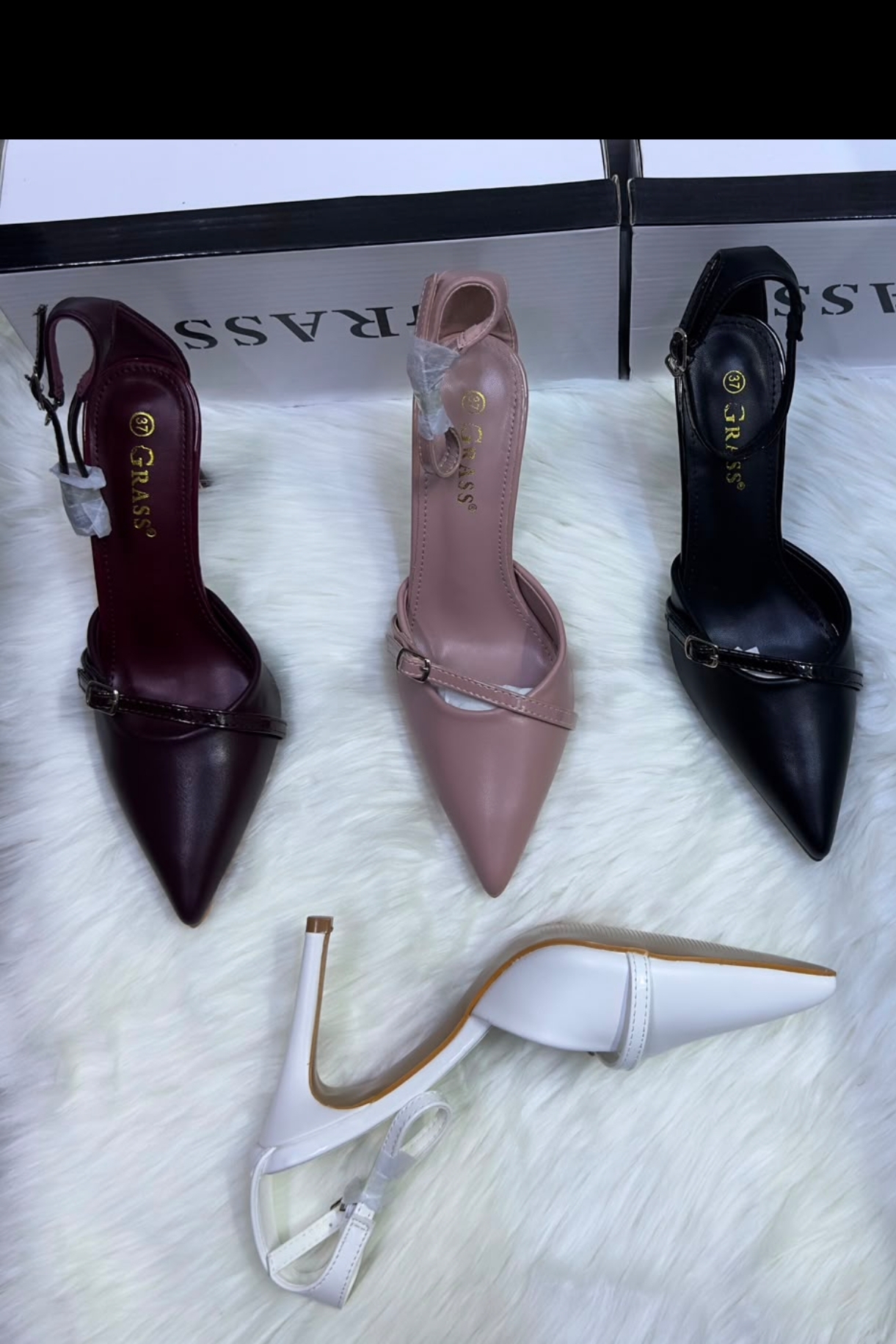 Grass Sling Back stilettos heels