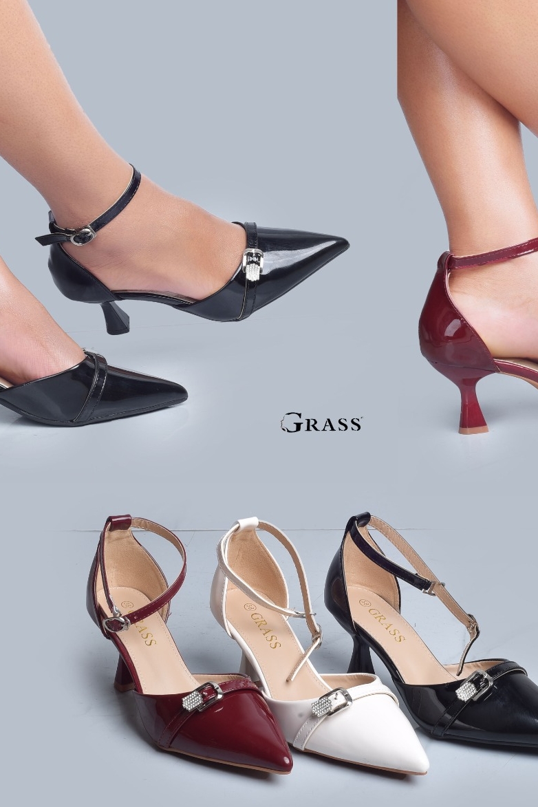 Grass wipeable Slingback heels